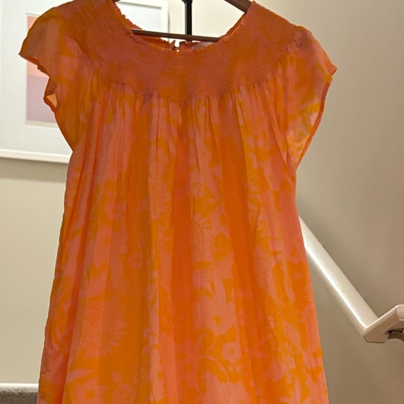 Anthropologie Arielle Sleep Maxi Dress in Orange Motif - Picture 5 of 13